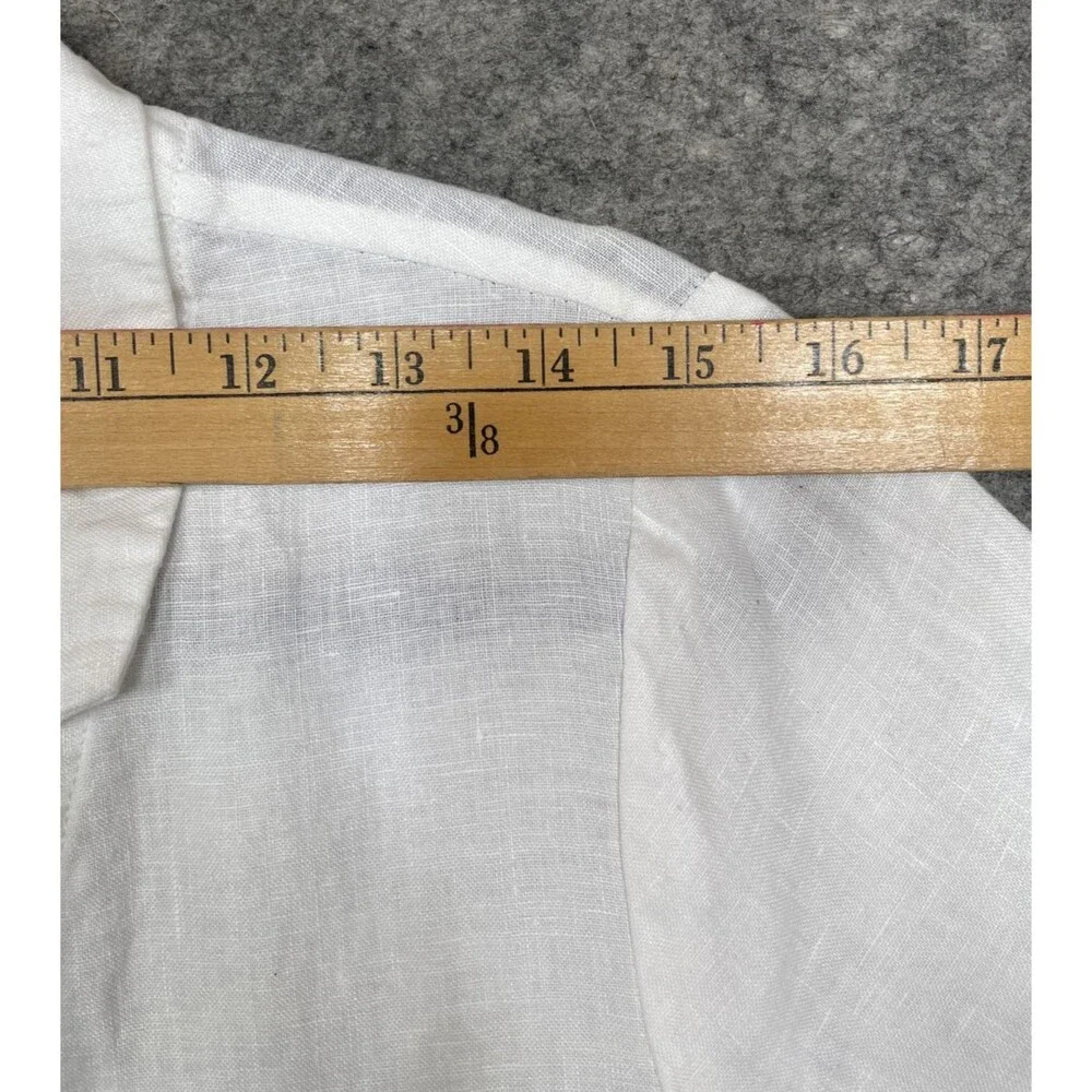 Quince 100% European Linen Short Sleeve Shirt Womens S White Button Front Top